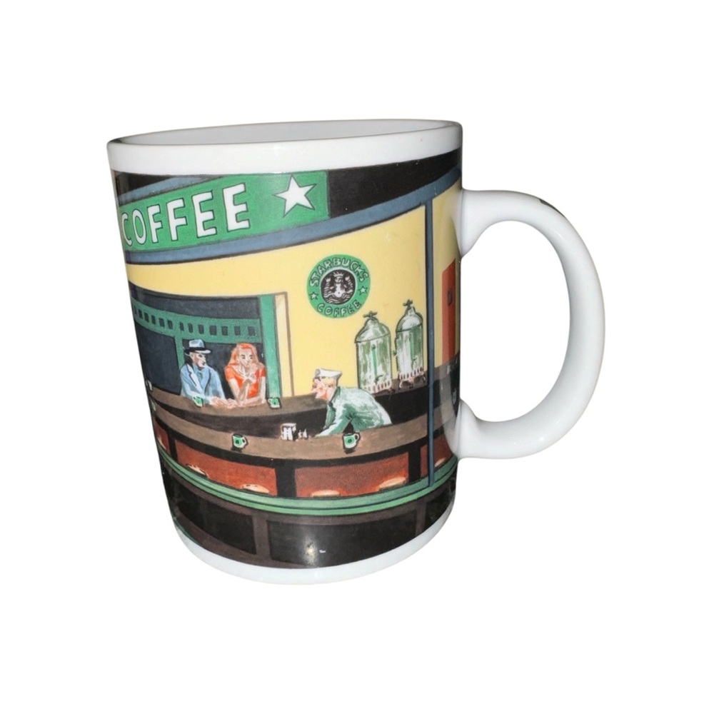 Starbucks Nighthawks Night Café Diner Scene Chaleur Ceramic Mug